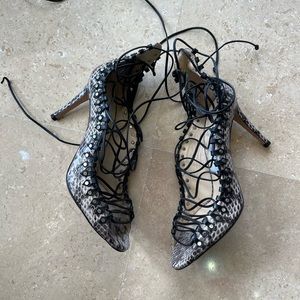 Jimmy Choo Python Lace Up Heels